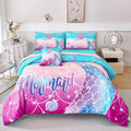 Mermaid Comforter Set Twin Size - Colorful Fish Scale Bedding