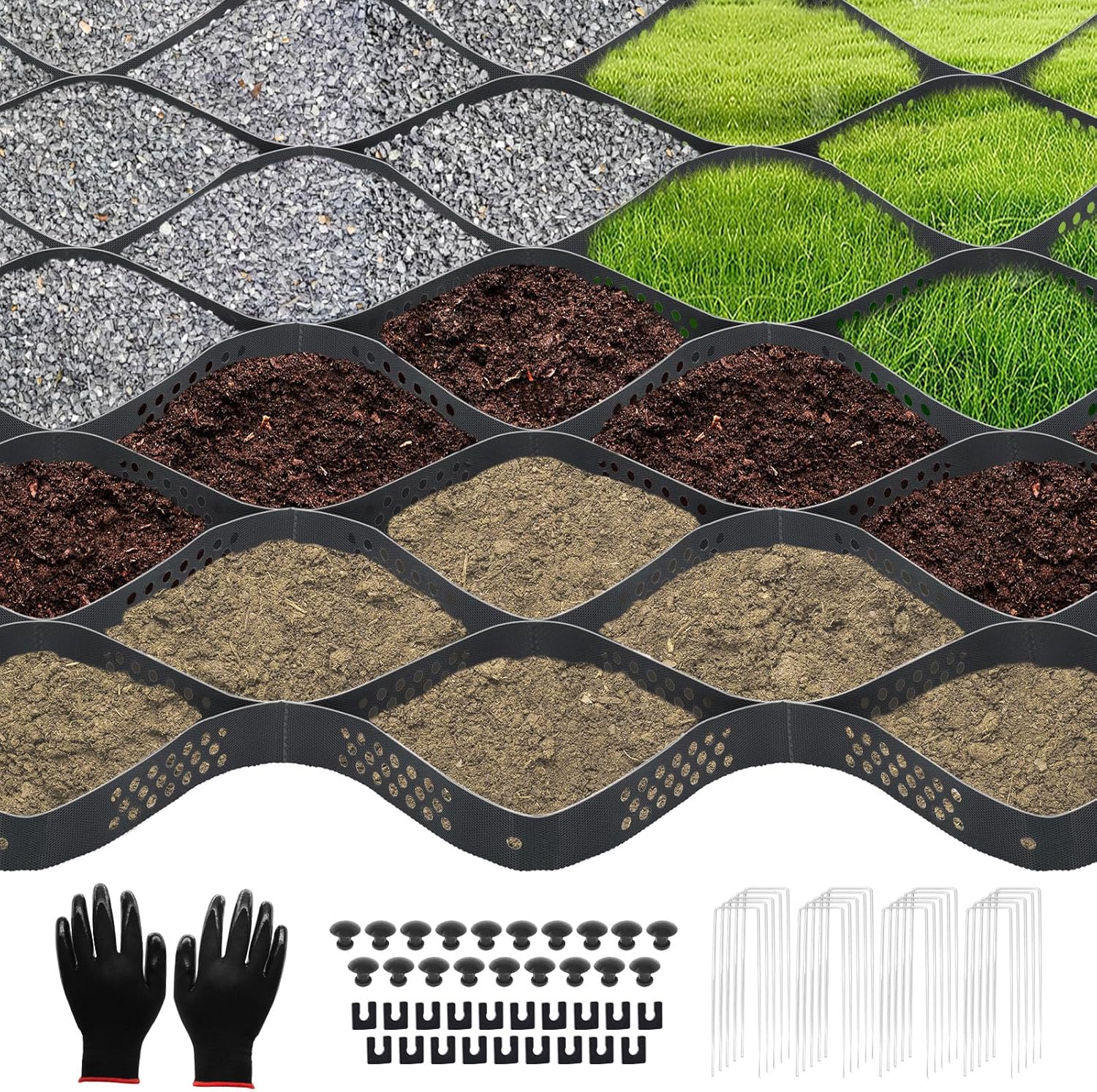 Gravel Grid 40 x 4 FT for Driveway & Pathway Stabilization