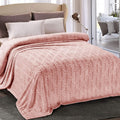 Whale Flotilla King Size Pink Flannel Fleece Blanket - Soft Velvet