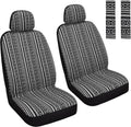 Baja Saddle Blanket Car Seat Covers Front Set Black/White - Breathable
