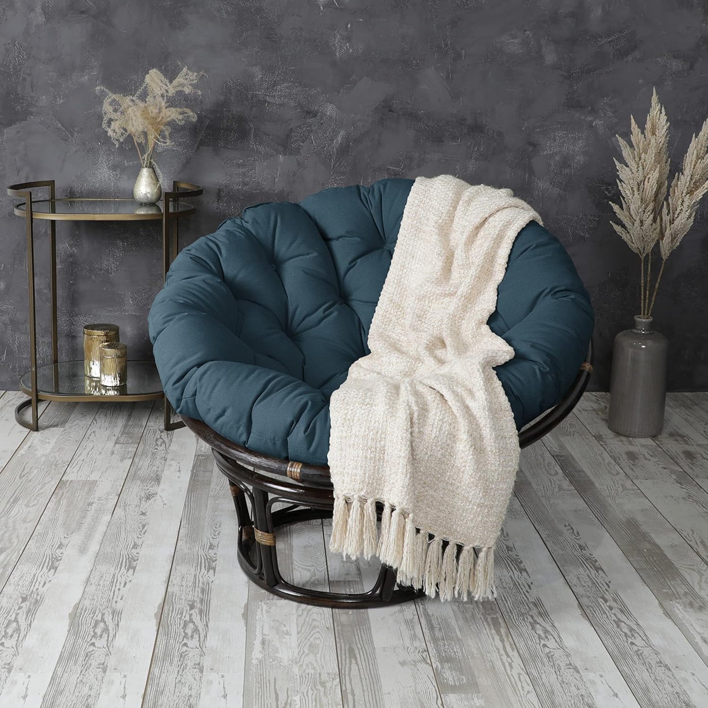 Sorra Home Tufted Papasan Cushion - Comfy Round Floor Pillow