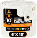 Xpose Safety Canvas Tarp - Heavy Duty Water Resistant 6ft x 10ft