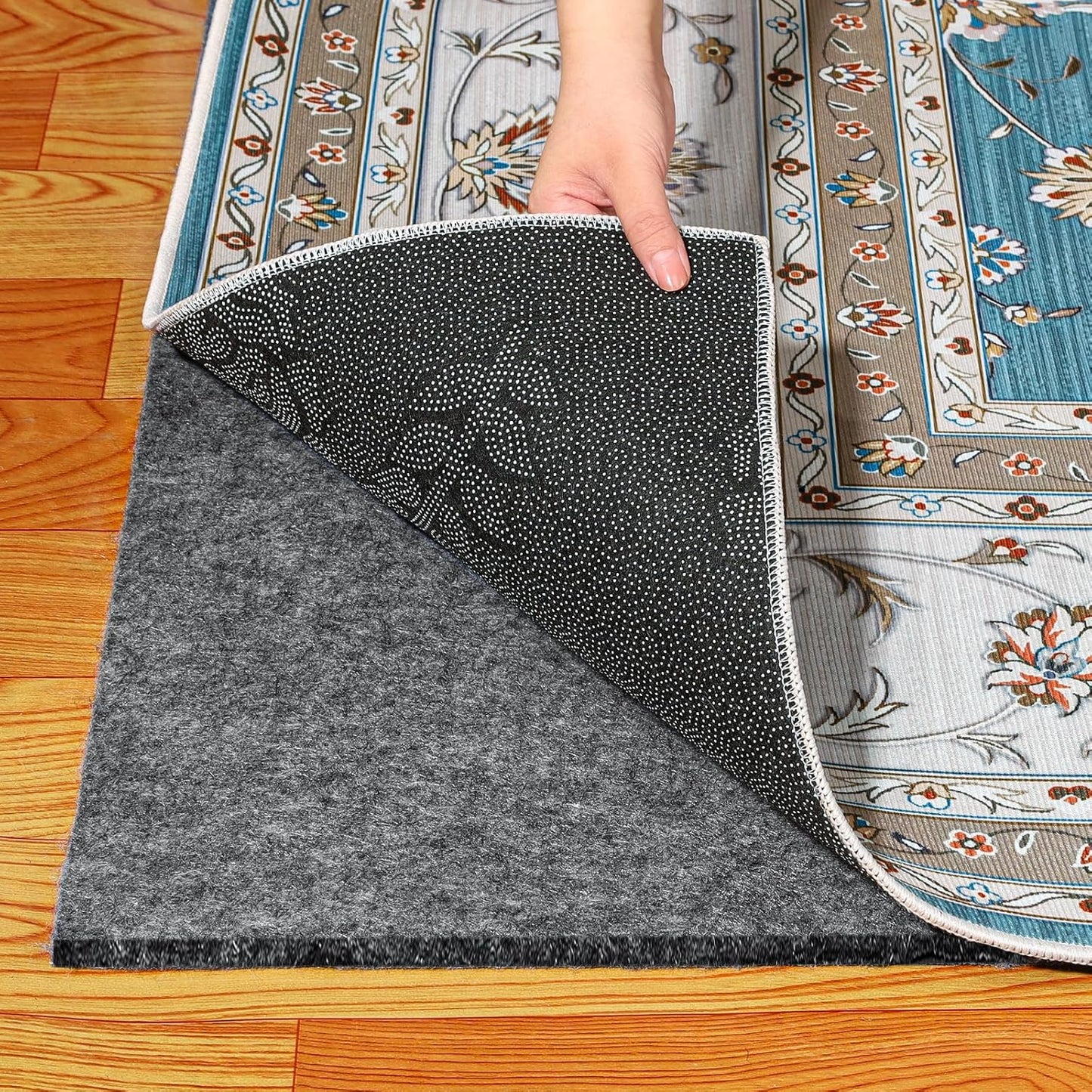 Waterproof Rug Pad for Hardwood Floors, Non-Slip 9x12 ft Size