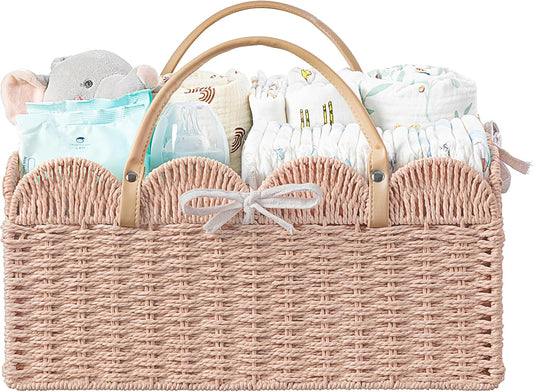 HBlife Baby Diaper Caddy - Portable Nursery Storage Basket