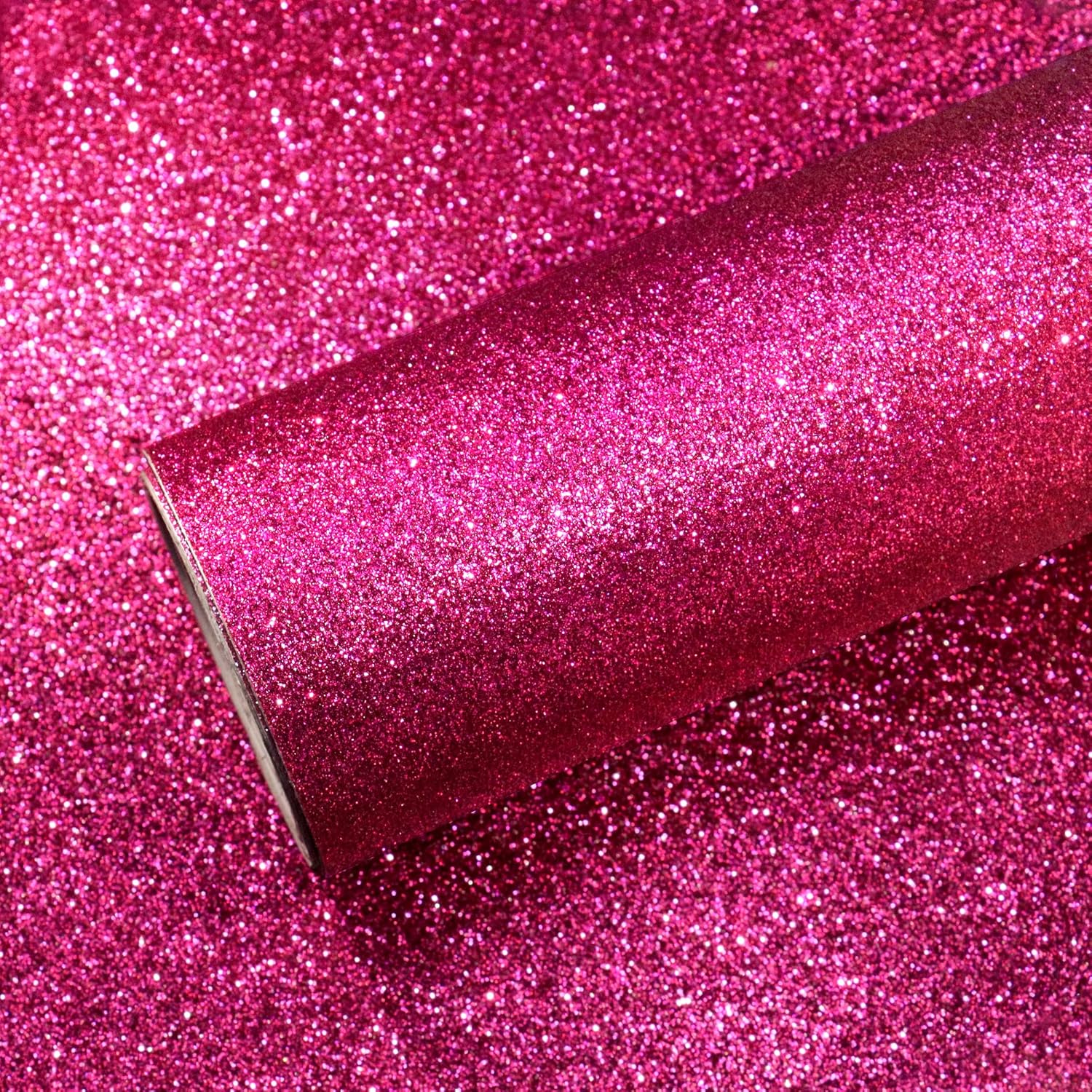 Hot Pink Glitter Wallpaper for Girls Bedroom - Peel and Stick