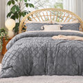 Bedsure Full Comforter Set - Grey Boho Tufted Comforter for Kids