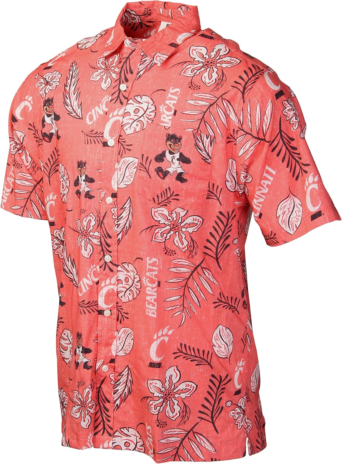 Wes and Willy Mens College Sports Fan Hawaiian Floral Shirt