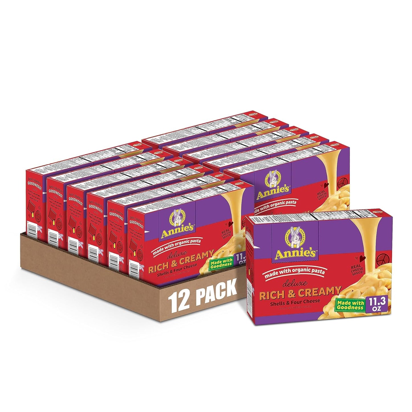Annie's Deluxe Macaroni and Cheese with Organic Pasta, 12 Pack