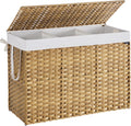 Laundry Hamper with Lid 52.8 Gallon - Large Foldable Rattan Basket