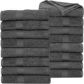 Bath Towels Pack of 16 600 GSM 100% Cotton Grey - Plush & Absorbent