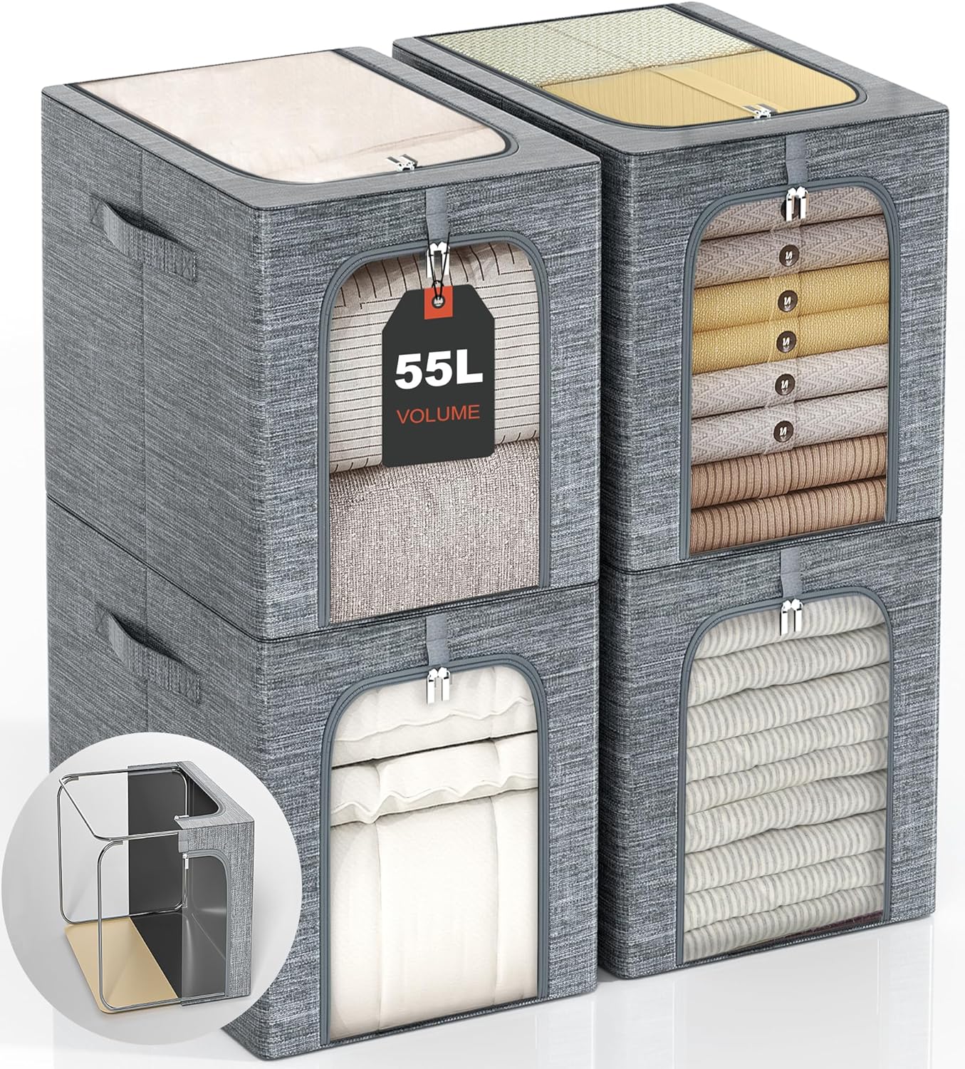 GoMaihe Extra Large Stackable Closet Storage Bins for Organizing