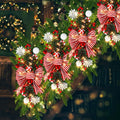 Christmas Teardrop Swag 24in 4-Pack - Prelit Cordless Holiday Trim