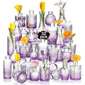Clear Bud Vases Bulk 32 - Small Vintage Glass Vases for Centerpieces