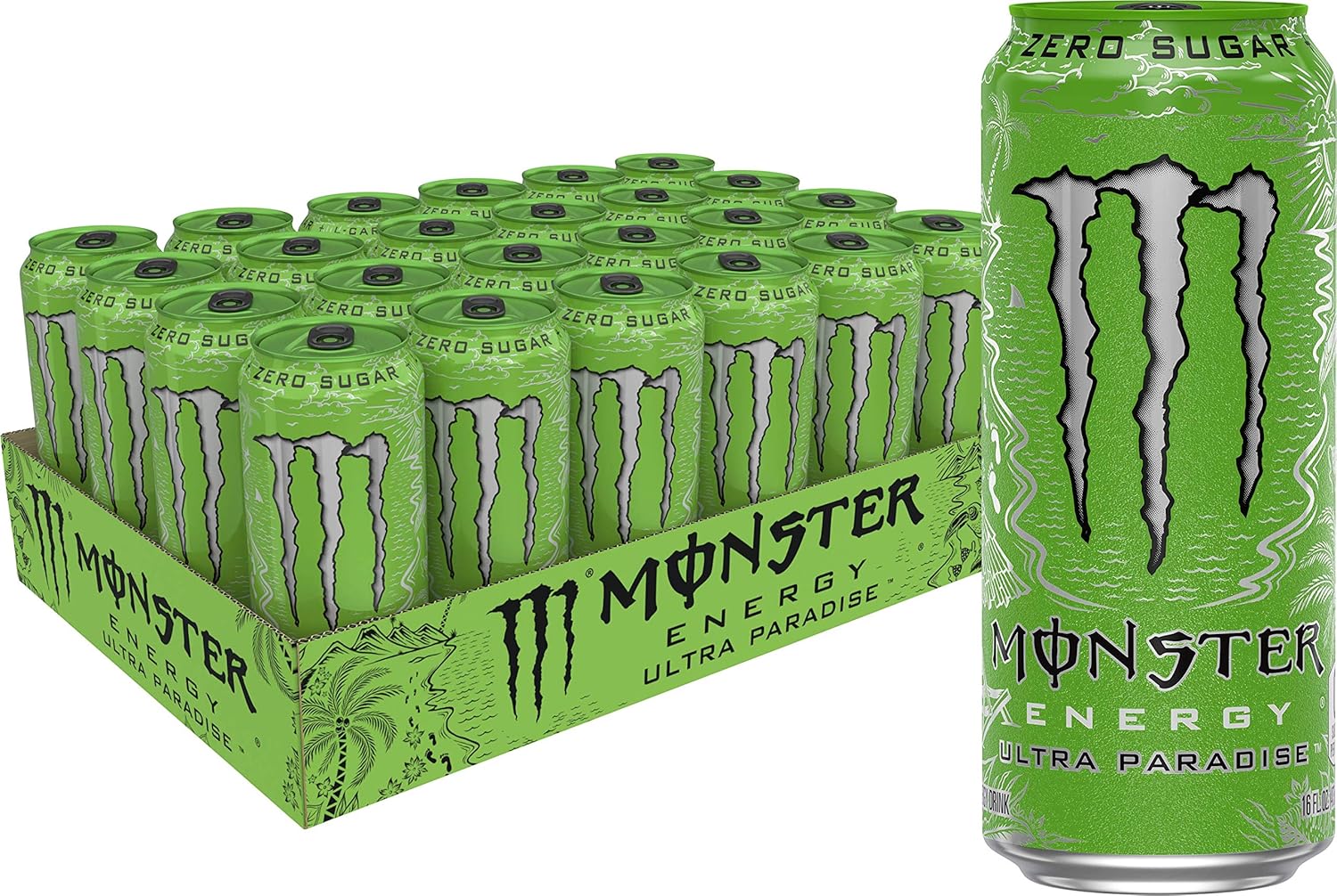 Monster Energy Ultra Paradise Sugar Free Drink 16 Ounce Pack