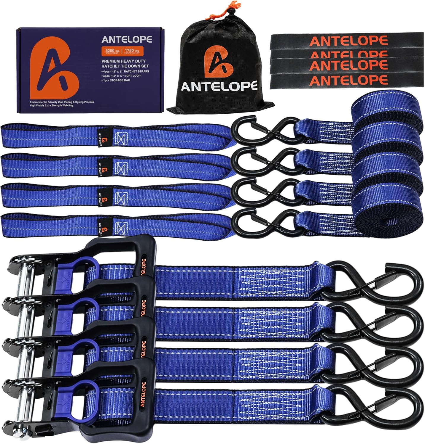A ANTELOPE Ratchet Tie Strap Set for Secure Transport Needs