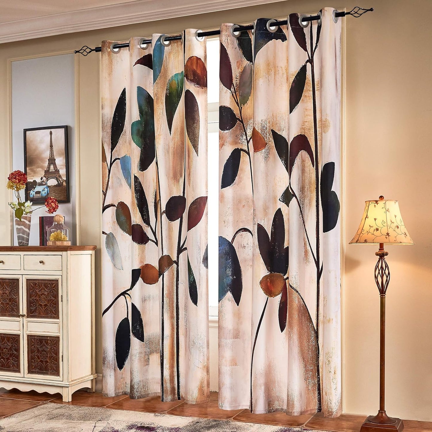 SUBRTEX Light Filtering Curtains for Living Room, 52Wx95L