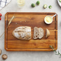 Large wood Cutting Board for Kitchen with Juice Handles - Durable