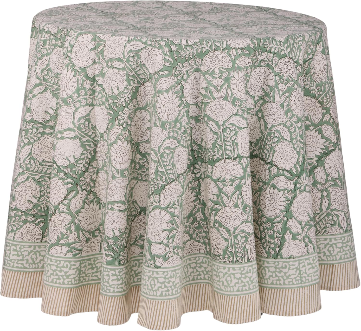 ATOSII Jade 100% Cotton Boho Round Tablecloth for All Occasions