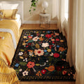 Bedroom Rug 3x5 Washable Low Pile Boho Floral Rug - Non Slip Small Rug