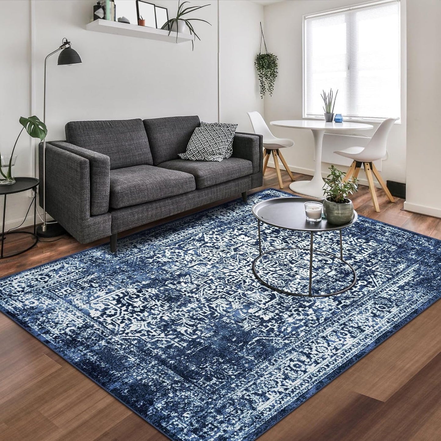 Vivorug 9x12 Area Rugs - Stain Resistant Vintage Washable Rug
