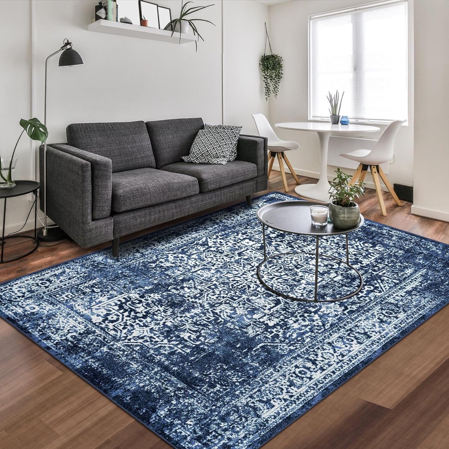 Vivorug 9x12 Area Rugs - Stain Resistant Vintage Washable Rug