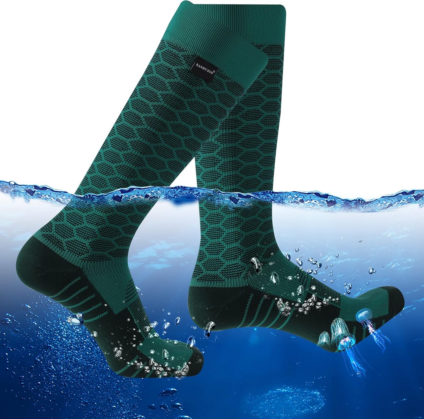 Randy Sun Waterproof Breathable Knee High Socks for Outdoor Sports