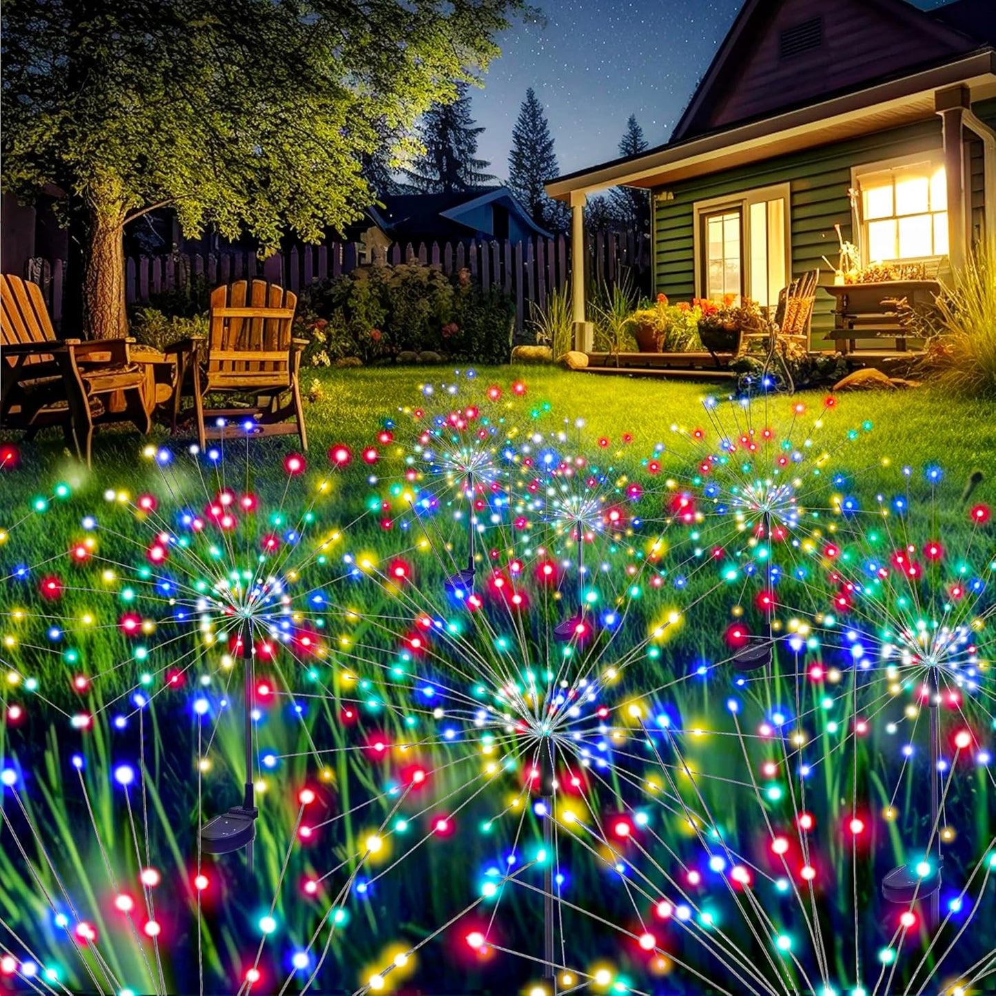 GIGALUMI Solar Garden Lights 120LED for Outdoor Decor