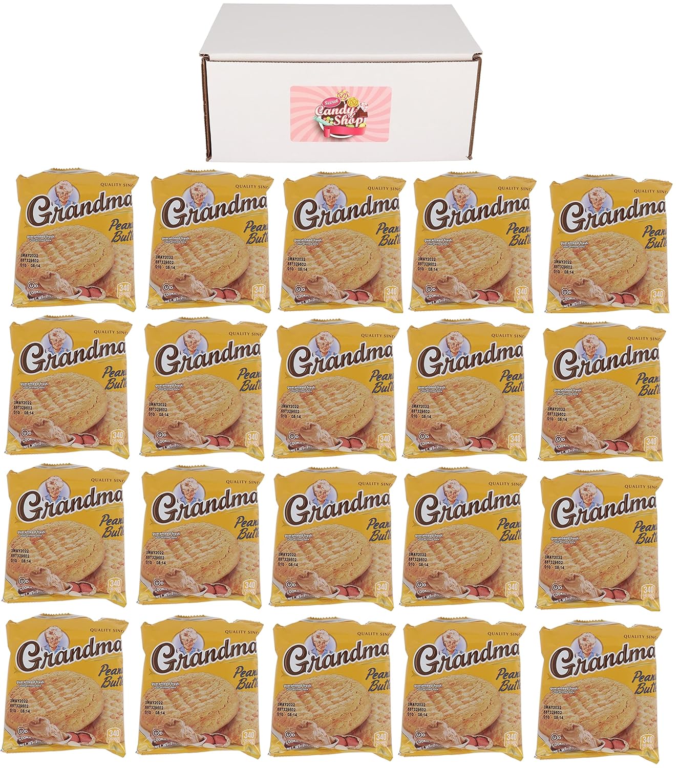 Grandma's Cookies in Box - Peanut Butter Flavor Pack of 20