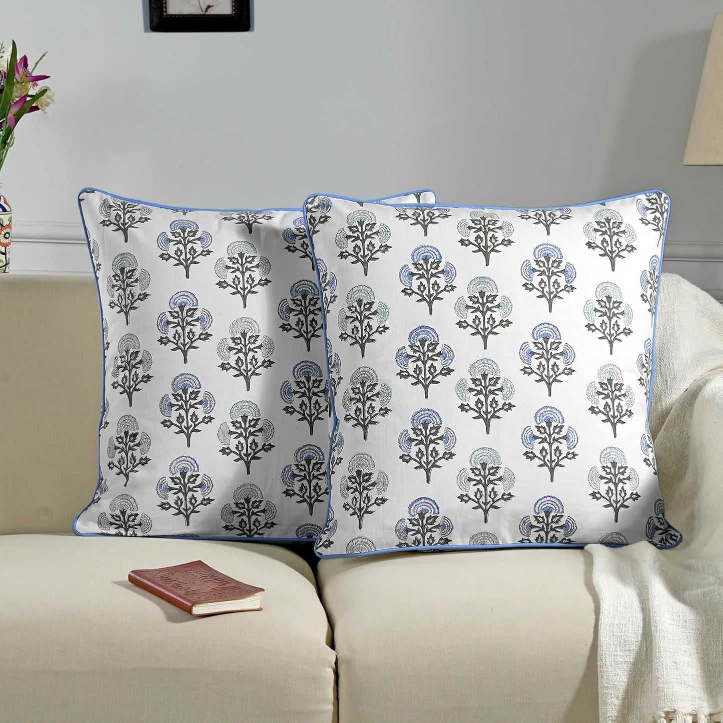 Ridhi Modern Farmhouse Pillow Covers Set of 2 for Cozy Decor
