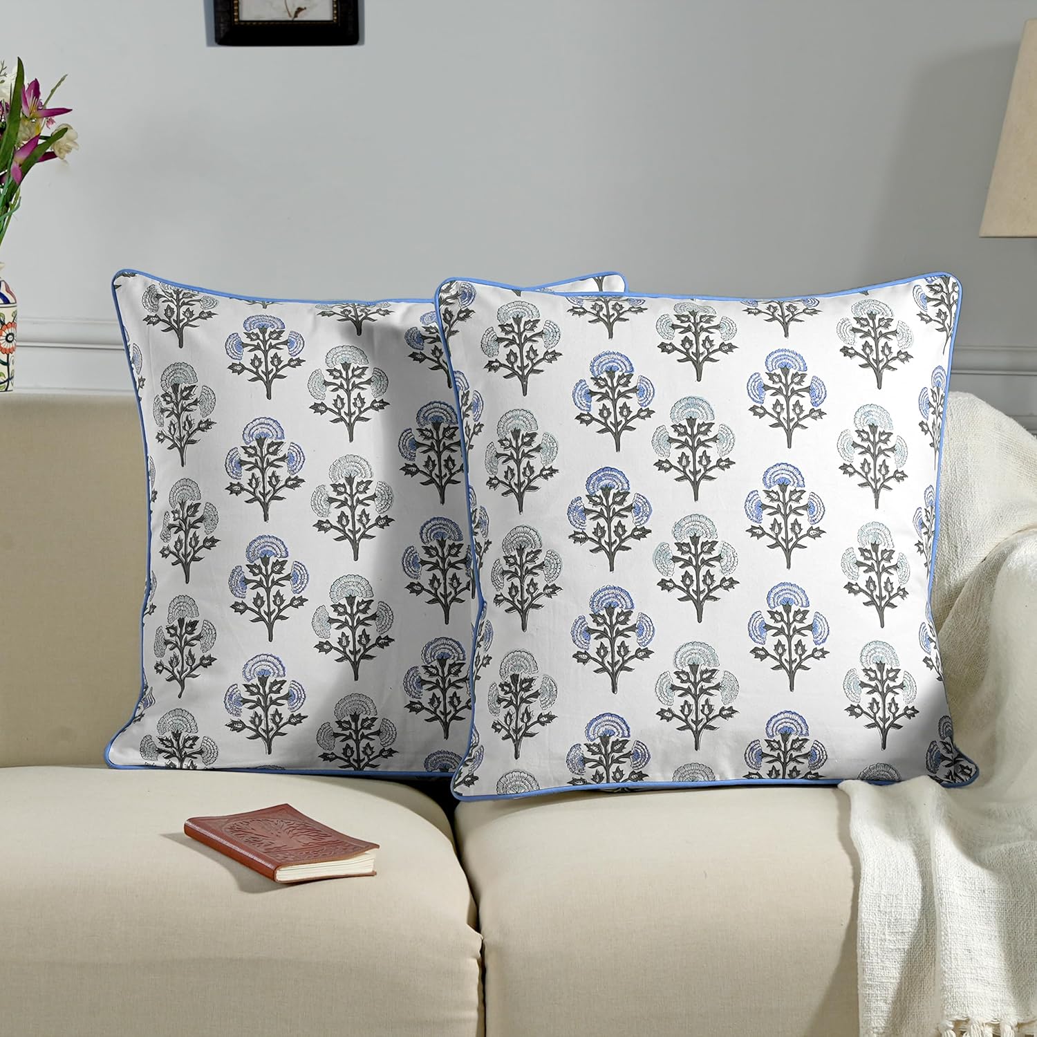 Ridhi Modern Farmhouse Pillow Covers Set of 2 for Cozy Decor