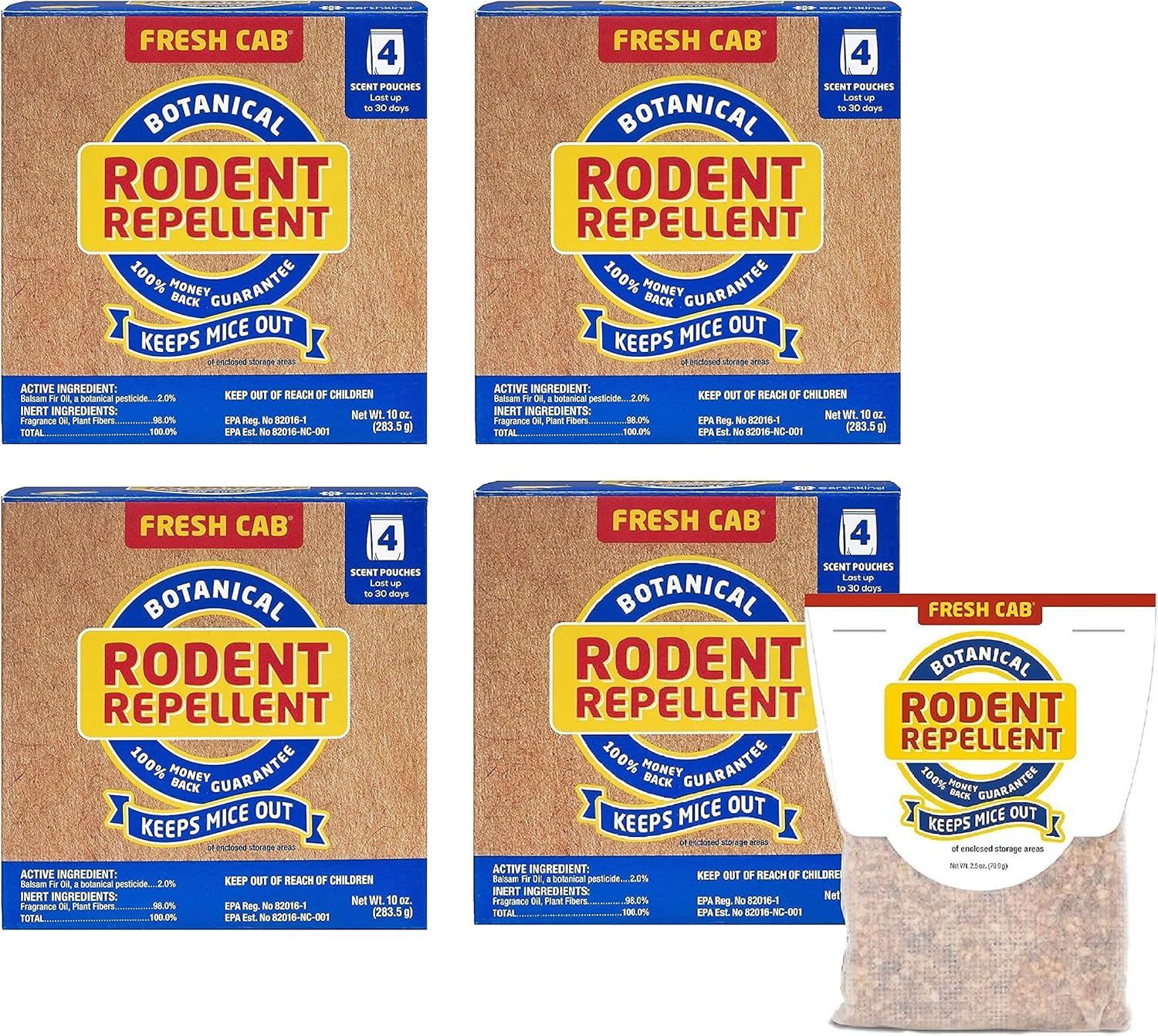 Fresh Cab Botanical Rodent Repellent for Indoor Use 16 Pouches