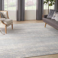 Nourison Indoor/Outdoor Solid Abstract Grey Beige 10x14 Area Rug