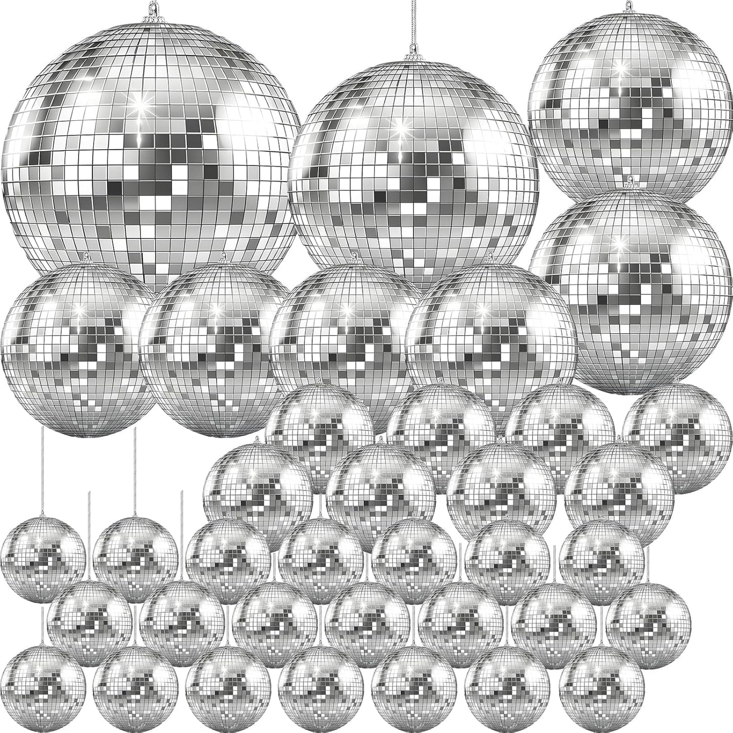 Mirror Disco Ball 36-Pack Variety for Fun Party Decorations