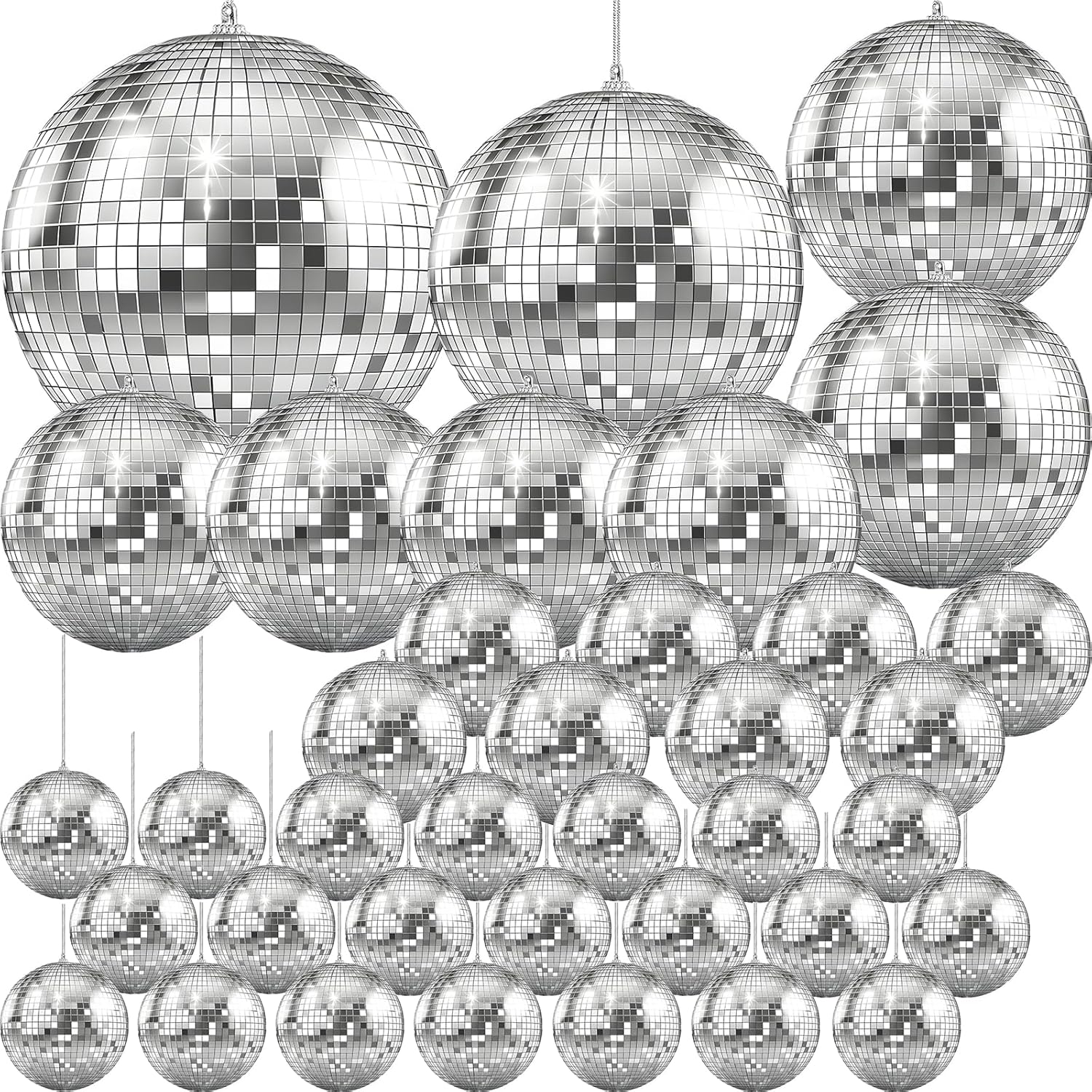 Mirror Disco Ball 36-Pack Variety for Fun Party Decorations