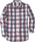 Men's Plaid Button Down Shirt Long Sleeve Cotton - Casual Fit