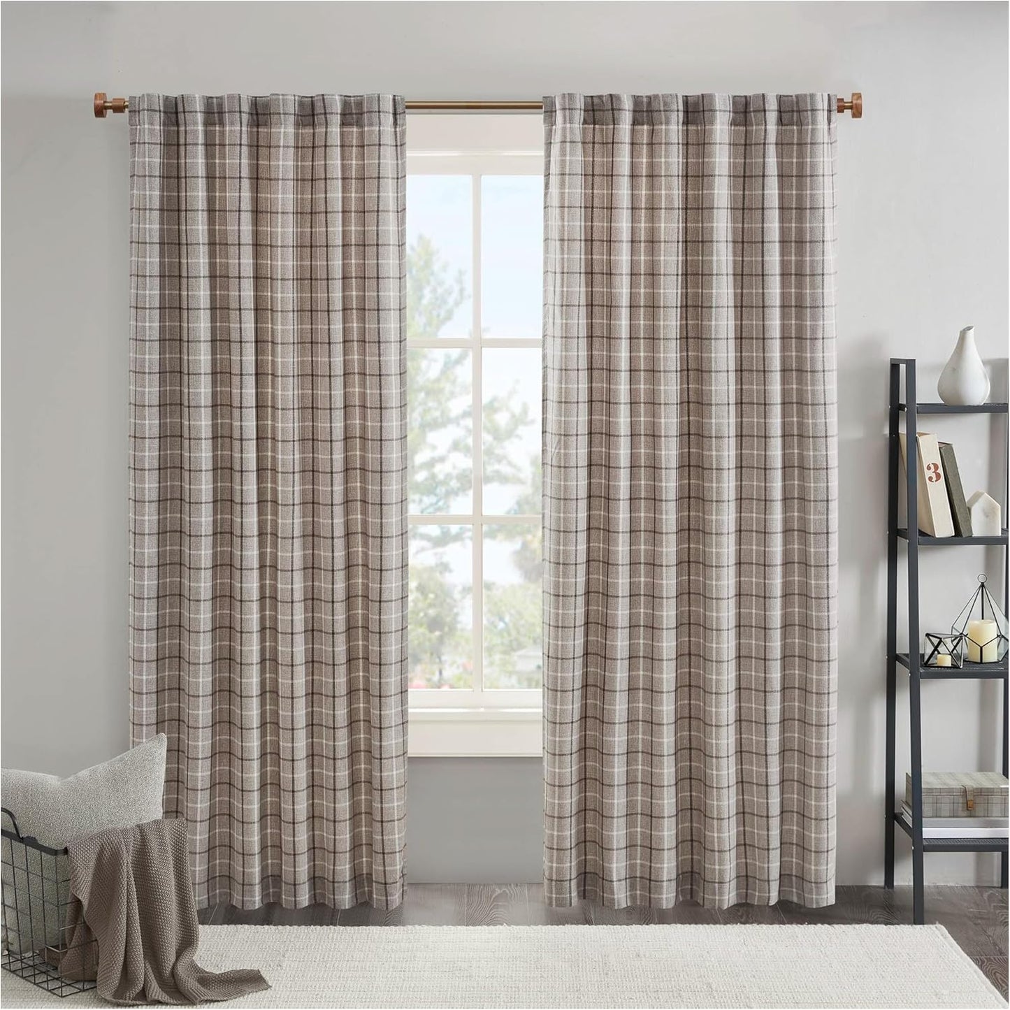 Madison Park Anaheim Cabin Plaid Curtain for Cozy Living Spaces