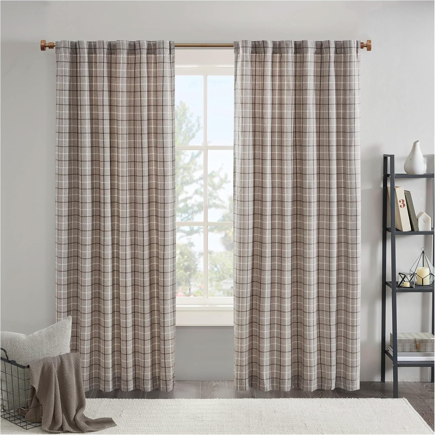 Madison Park Anaheim Cabin Plaid Curtain for Cozy Living Spaces