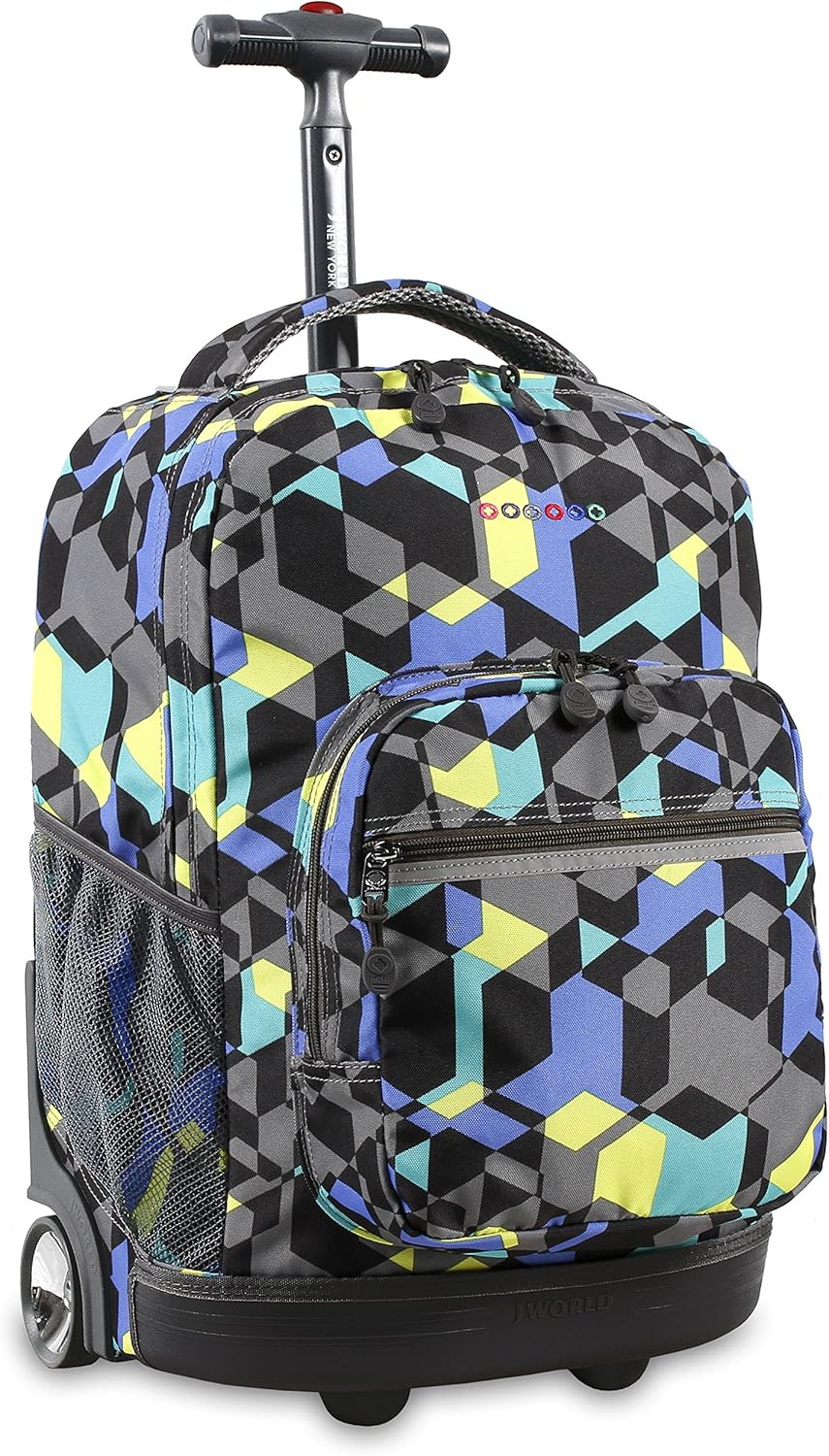 J World Sunrise Kids Rolling Backpack for School and Travel