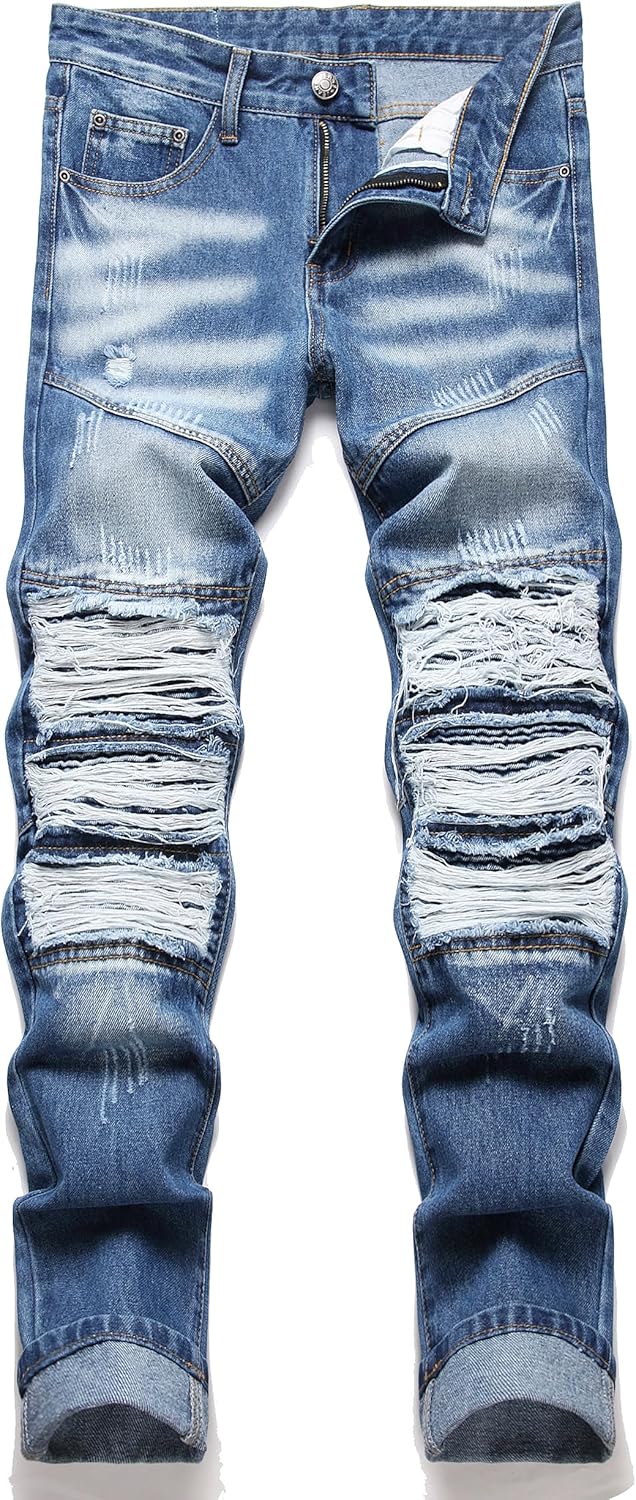 RXXKKK Men's Classic Zipper Biker Regular Fit Flex Jean Review