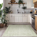 Boho Font Door Mat 3x5 Sage Green - Washable Non Slip Entry Rug