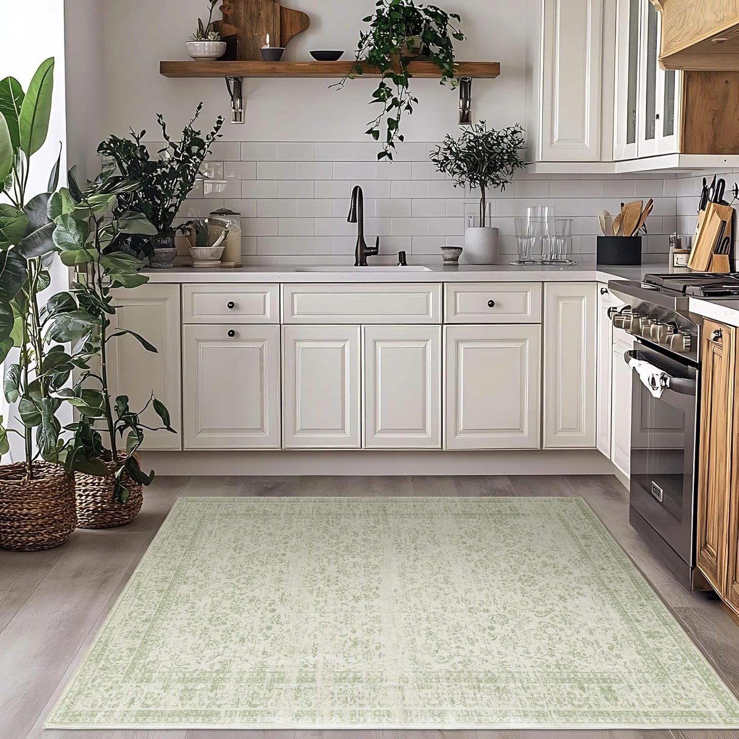 Boho Font Door Mat for Indoor Entrance Washable Non Slip Rug