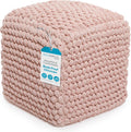 Buds Pouf Foot Stool Ottoman - Knit Bean Bag Pouf for Living Room