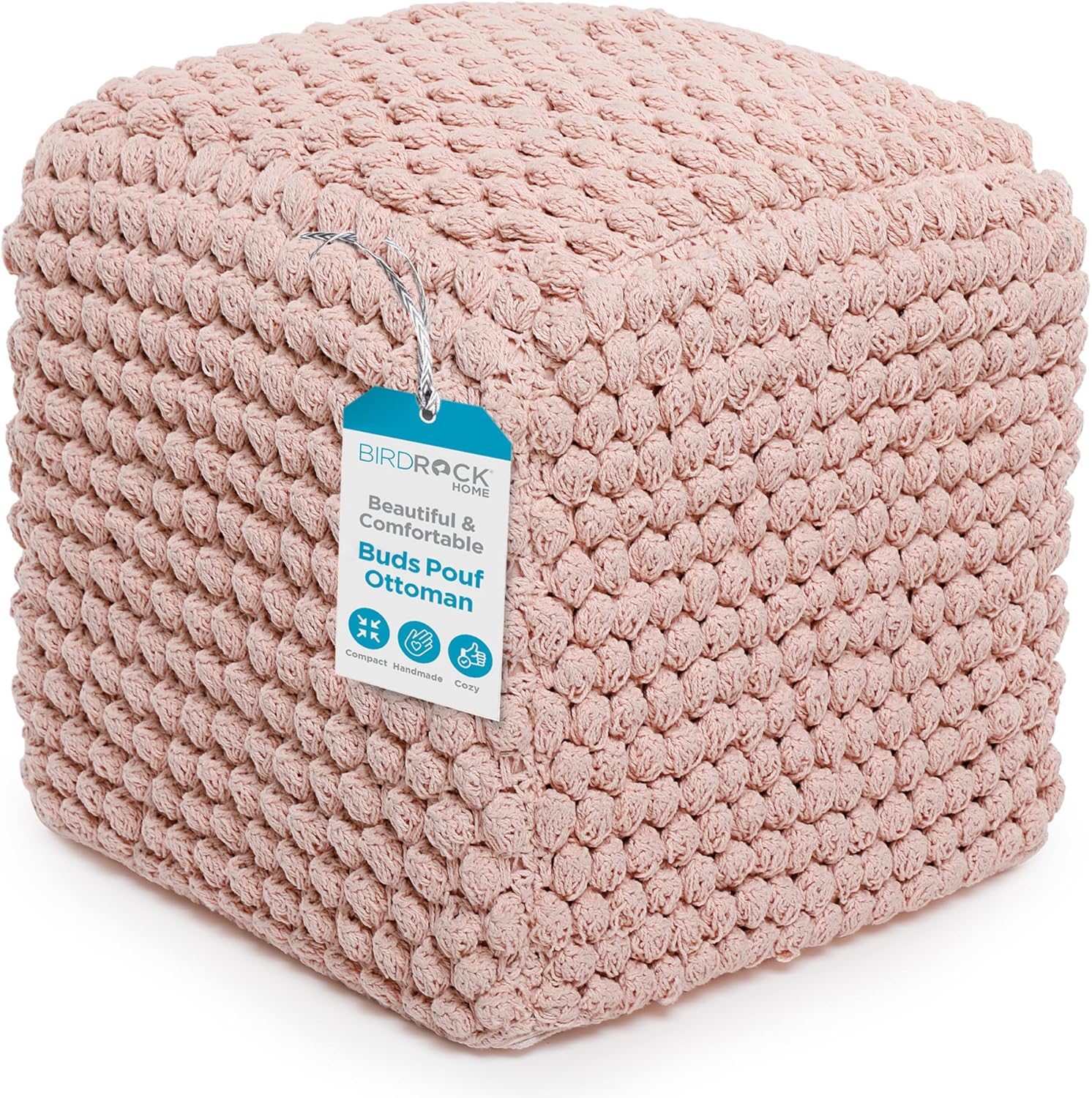 Buds Pouf Foot Stool Ottoman - Comfortable Knit Bean Bag Chair
