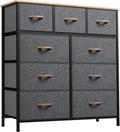 Fabric Dresser 9-Drawer Chest for Bedroom - Sturdy Steel Frame