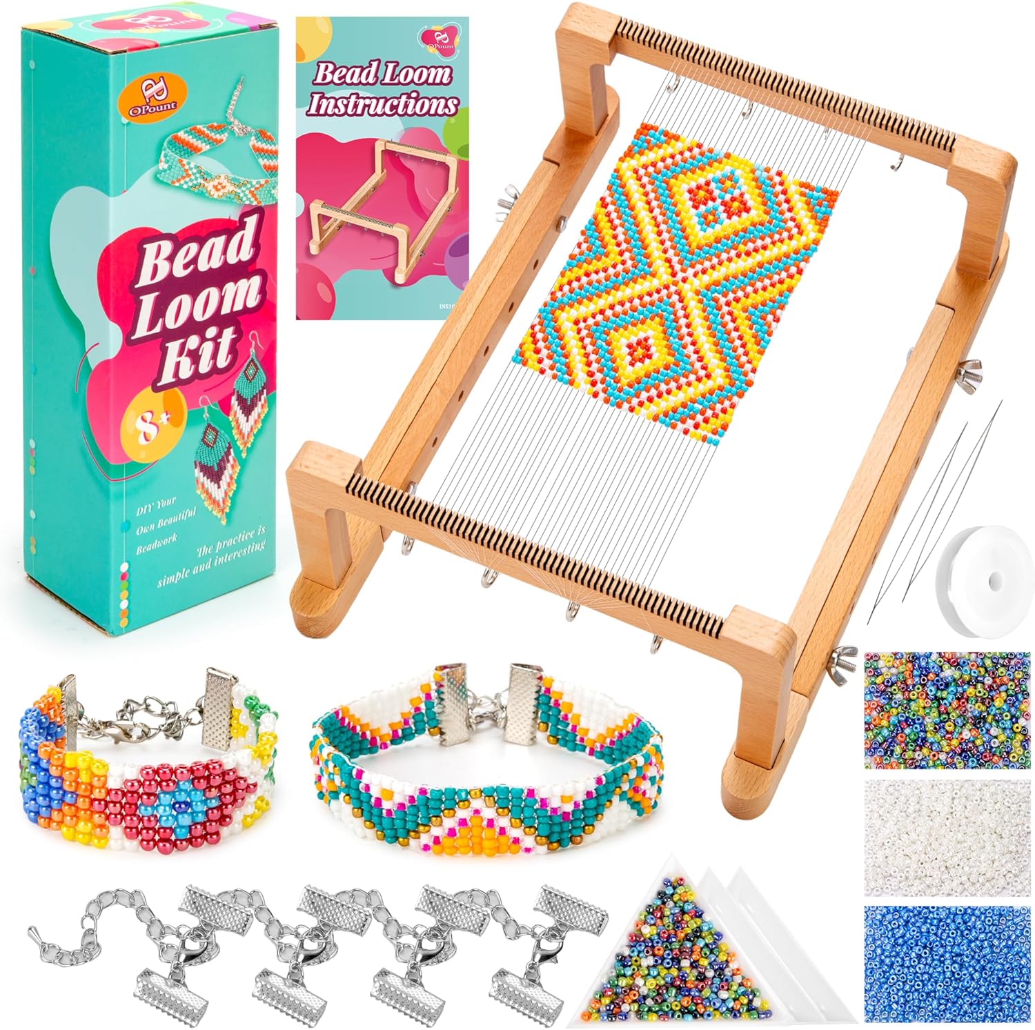 Adjustable Bead Loom Kit for Jewelry Making and Craft Projects