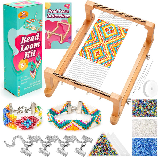 Adjustable Bead Loom Kit for Jewelry Making and Craft Projects