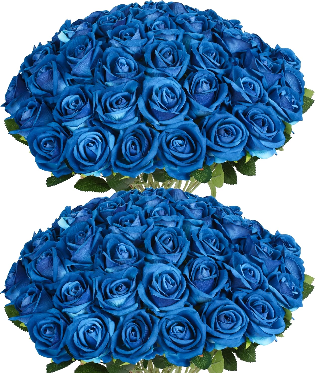 50 PCS Fake Blue Roses for Wedding Decorations and Home Decor
