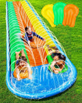 Lawn Water Slides 16ft x 80in Triple Slide with Built-in Sprinkler