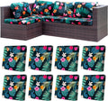 Stretch Patio Cushion Covers 8Pcs - Washable Outdoor Slipcovers