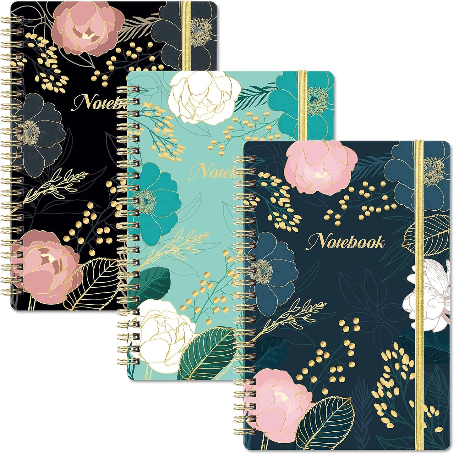Indeme 3-Pack A5 Ruled Notebooks, Thick Paper, Stylish Design